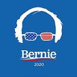 Bernie 2020 red white blue glasses flag