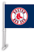 BOSTON RED SOX 2 SIDED CAR FLAG BANNER WITH WALL MOUNT