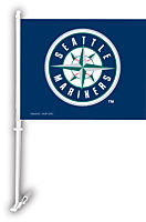 SEATTLE MARINERS 2 SIDED CAR FLAG BANNER WITH WALL MOUNT