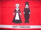 Pilgrim Happy Thanksgiving flag
