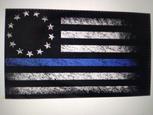Betsy Ross distressed thin blue line flag