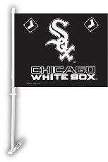 CHICAGO WHITE SOX 2 SIDED CAR FLAG BANNER WITH WALL MOUNT