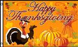 Happy Thanksgiving Turkey Flag
