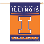 Illinois Fighting Illini Vertical Banner Flag 27 X 37