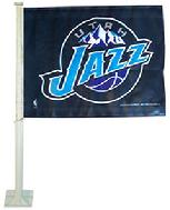 JAZZ-UTAH JAZZ CAR ROLL UP FLAG WITH WALL MOUNT
