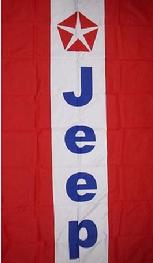 JEEP RED STRIPES VERTICAL FLAG BANNER