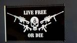 live free or die guns skull flag