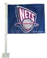 NETS- NEW JERSEY NETS CAR ROLL UP FLAG WITH WALL MOUNT