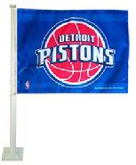 PISTONS DETROIT PISTONS CAR FLAG WITH WALL MOUNT