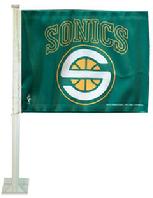 SONICS SEATTLE SONICS CAR FLAG WITH WALL MOUNT