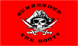 Surrender The Booty Red 2' X 3' Flag Banner