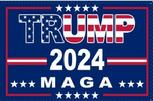 Red white blue Trump 2024 MAGA flag