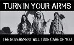 Goverment will take care of you turn in your guns flag