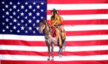 US background Indian on horse