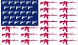 Pistols Rifles white US flag