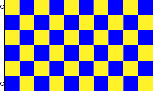 YELLOW AND BLUE CHECKERED FLAG BANNER SIGN 3' X 5'