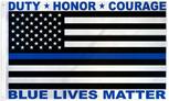 Duty Honor Courage Blue Lives Matter flag
