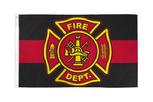 Black Red yellow Fire Department flag