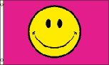Pink smiley face flag