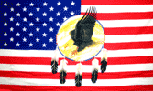 US Flag background eagle dream catcher