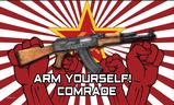Arm Yourself Comrades AK-47 flag  