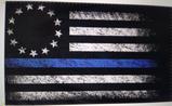 Thin Blue Line Distressed Betsy Ross flag