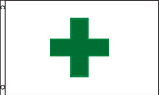 MEDICAL POT FLAG 3X5" GREEN CROSS MARIJUANA 