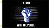 Fist I stand with Police black flag