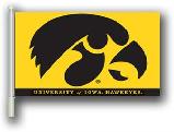 Iowa Hawkeyes Yellow Car Flag 11 X 18