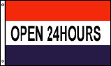 OPEN 24 HRS 3'X5' FLAG