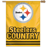 PITTSBURGH STEELERS VERTICAL BANNER  27 X 37 FLAG YELLOW