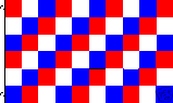 RED WHITE AND BLUE CHECKERED FLAG