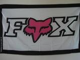 Fox Black White Pink face flag