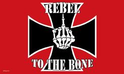 Rebel to the bone iron cross middle finger