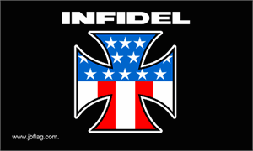 infidel iron cross red white blue flag