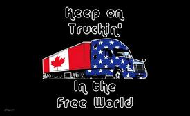Keep On Trucking In the Free World flag