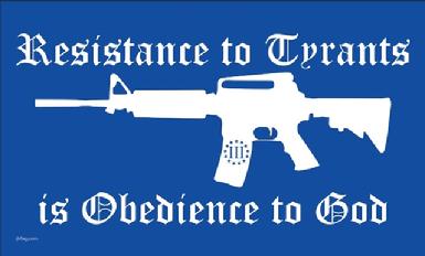 Resistance To Tyrants Is Obedience To God Flag 