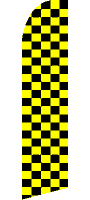 CHECKERED BLACK AND YELLOW SWOOPER FLAG
