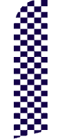 CHECKERED BLUE AND WHITE SWOOPER FLAG