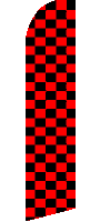 CHECKERED RED AND BLACK SWOOPER FLAG