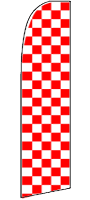 CHECKERED RED AND WHITE SWOOPER FLAG