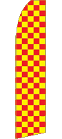 CHECKERED RED AND YELLOW SWOOPER FLAG